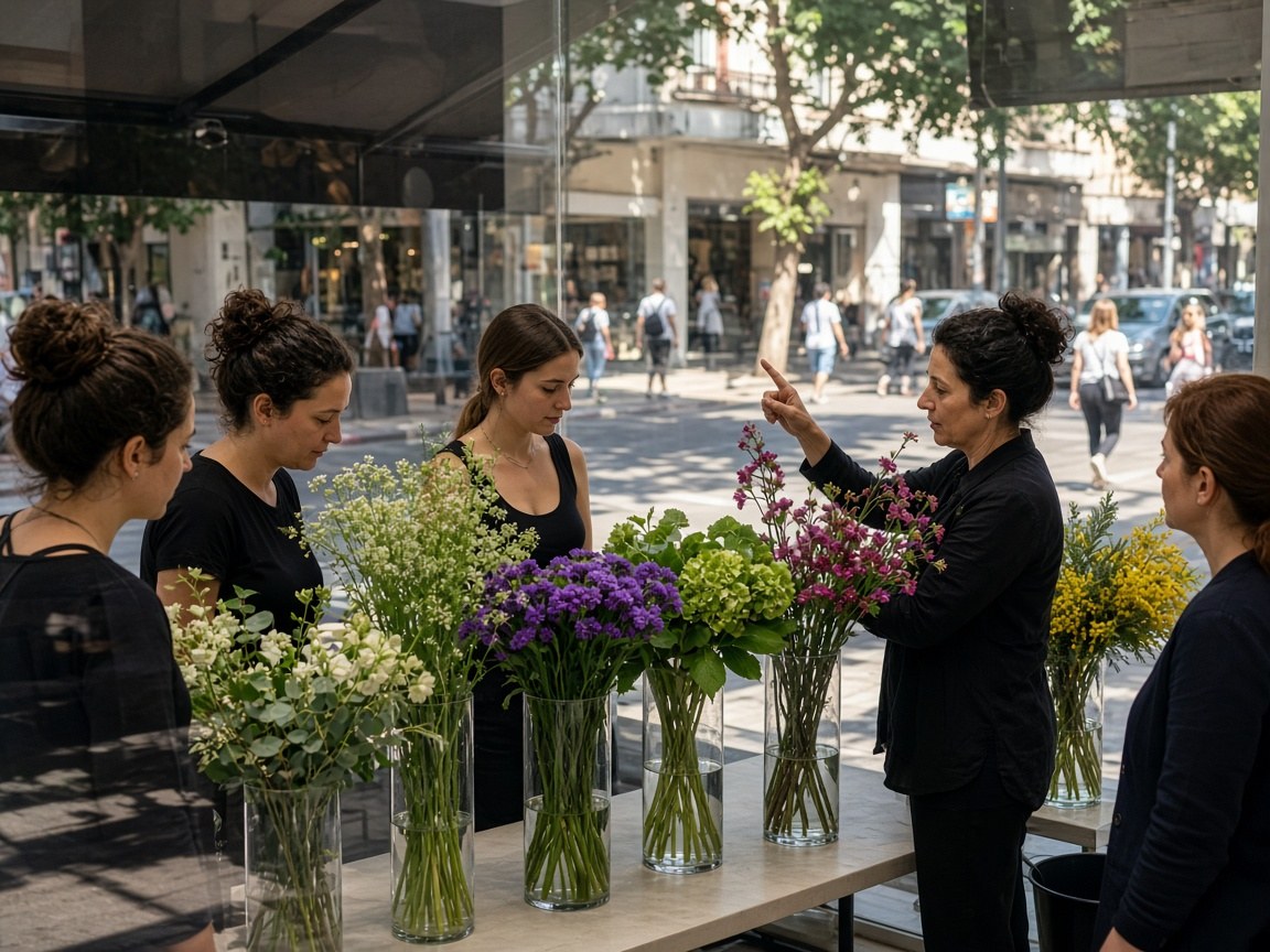 Class at the shop window